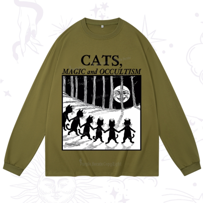 Purplehecate Cats Magic And Occultism Long Sleeve T-Shirt