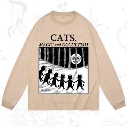 Purplehecate Cats Magic And Occultism Long Sleeve T-Shirt