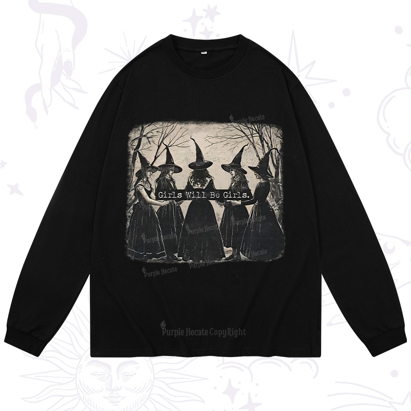 Purplehecate Girls Will Be Girls Witch Long Sleeve T-Shirt