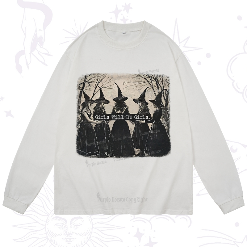 Purplehecate Girls Will Be Girls Witch Long Sleeve T-Shirt