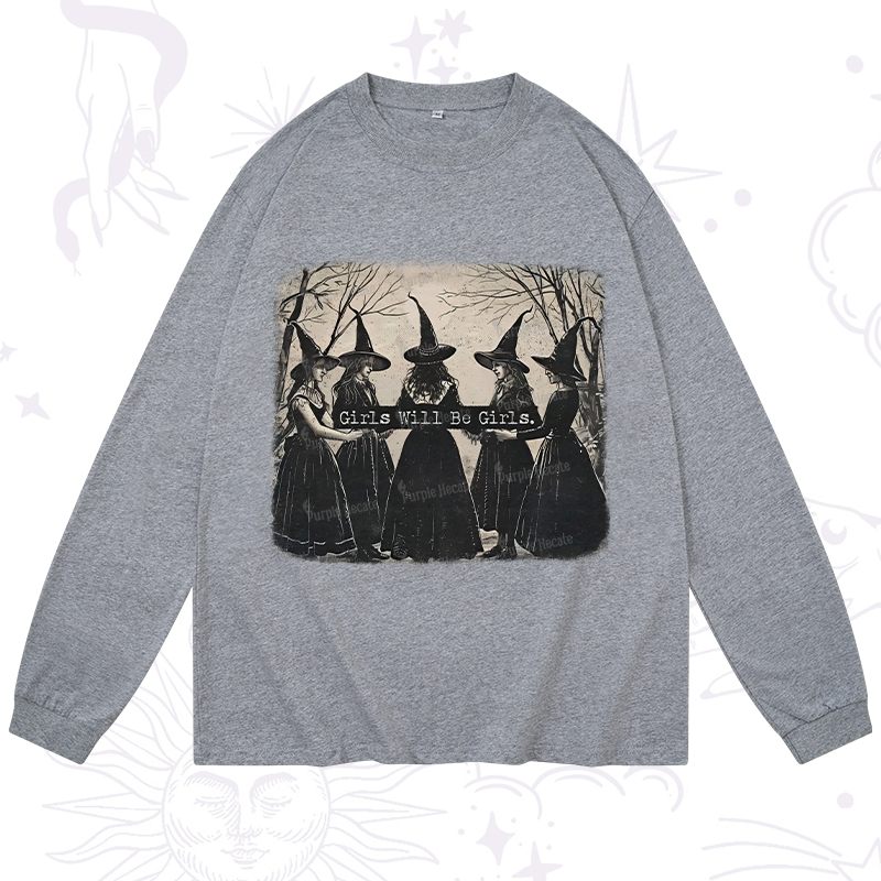 Purplehecate Girls Will Be Girls Witch Long Sleeve T-Shirt