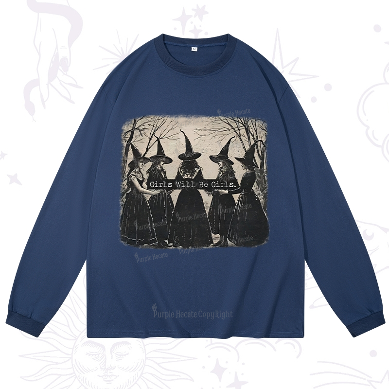 Purplehecate Girls Will Be Girls Witch Long Sleeve T-Shirt