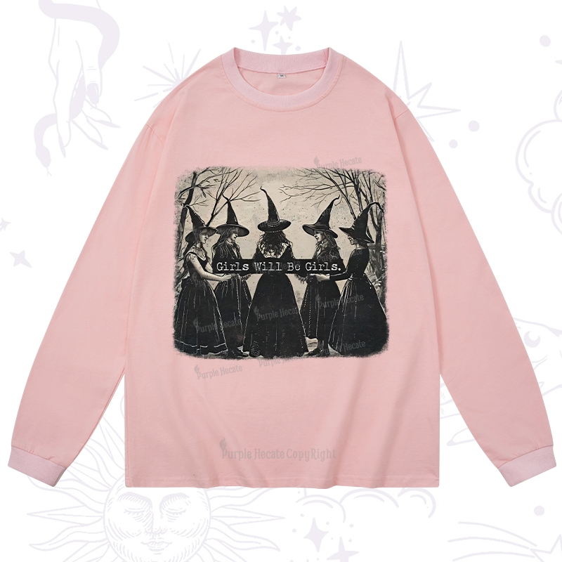 Purplehecate Girls Will Be Girls Witch Long Sleeve T-Shirt