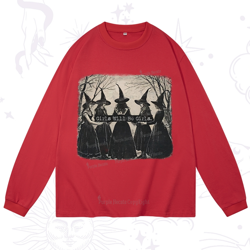 Purplehecate Girls Will Be Girls Witch Long Sleeve T-Shirt