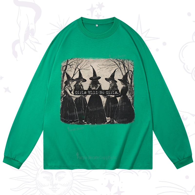Purplehecate Girls Will Be Girls Witch Long Sleeve T-Shirt