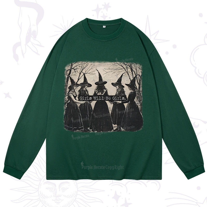 Purplehecate Girls Will Be Girls Witch Long Sleeve T-Shirt