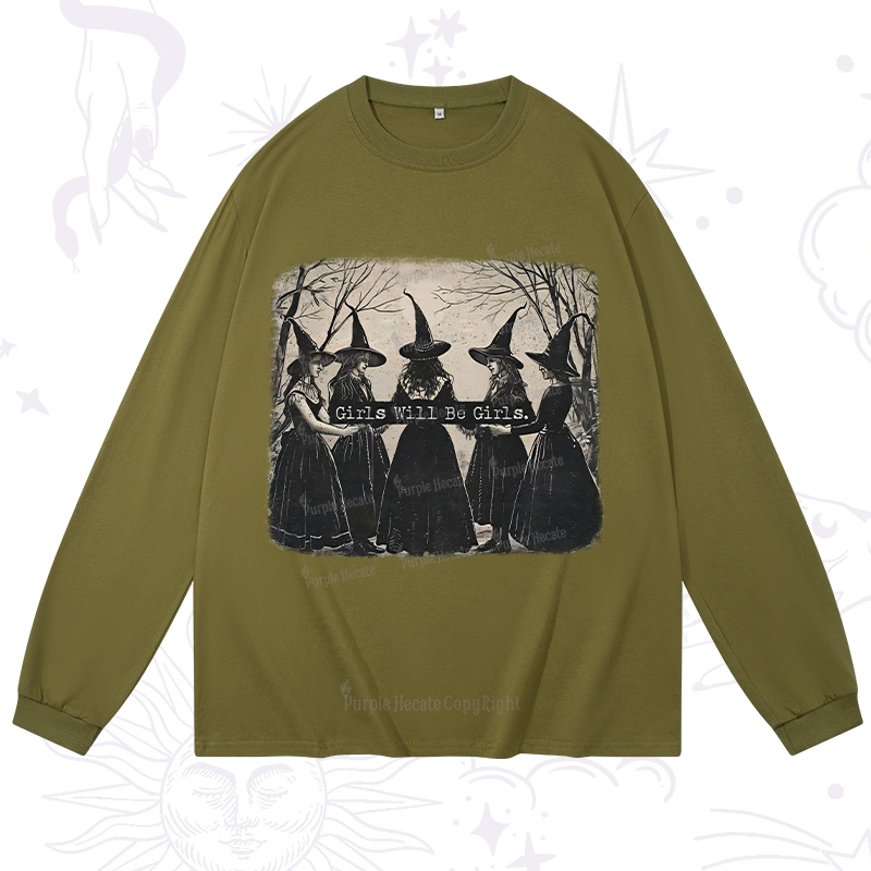 Purplehecate Girls Will Be Girls Witch Long Sleeve T-Shirt