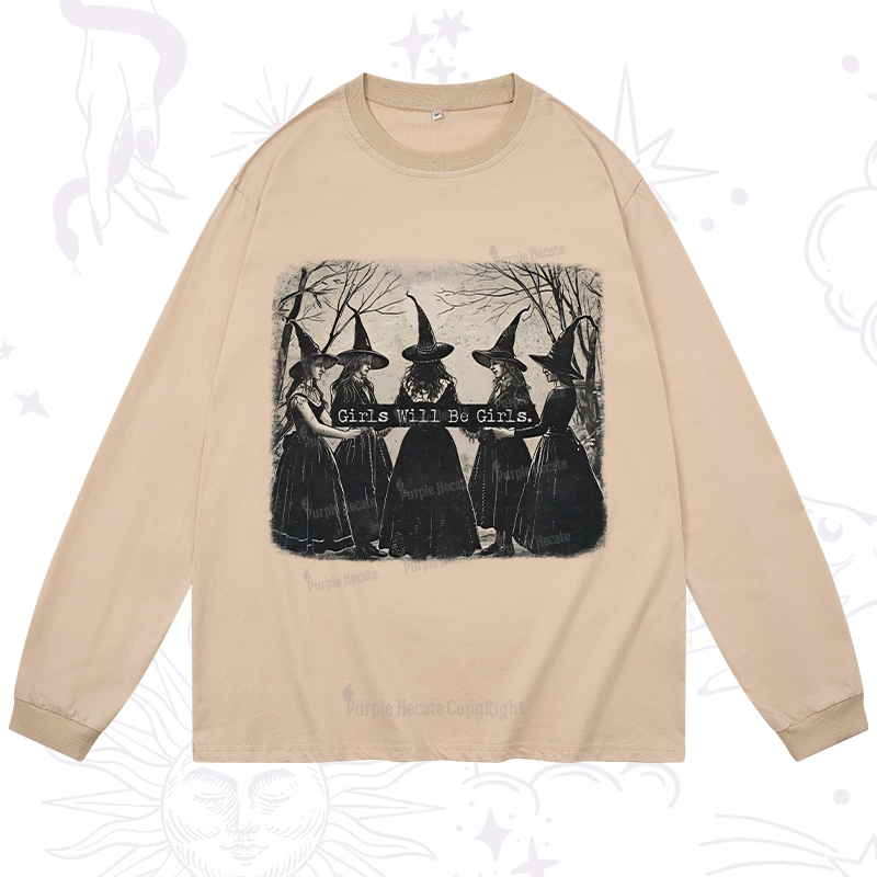 Purplehecate Girls Will Be Girls Witch Long Sleeve T-Shirt