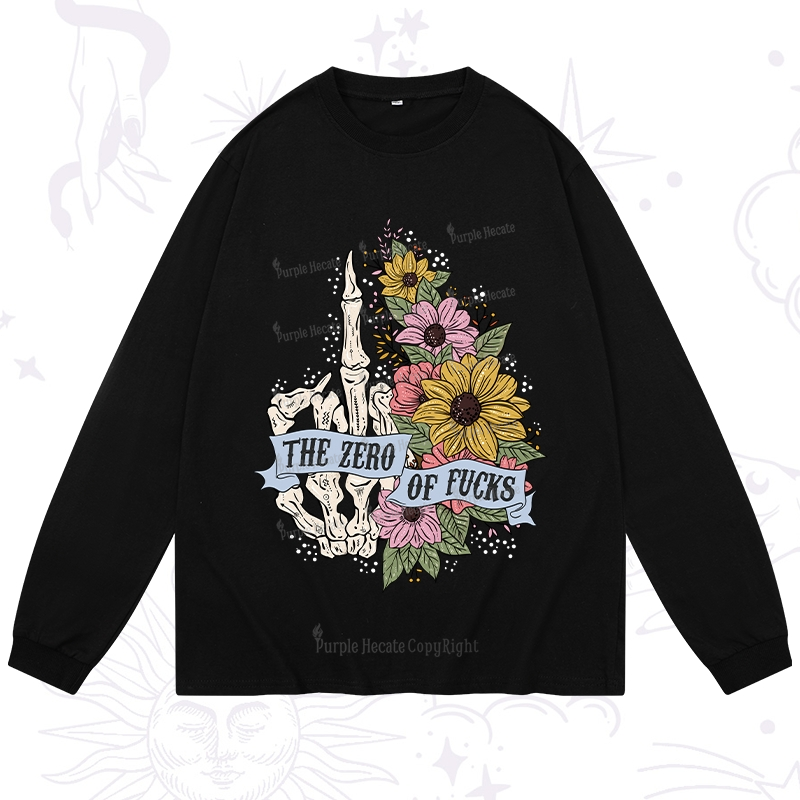 Purplehecate The Zero Of Fucks Long Sleeve T-Shirt