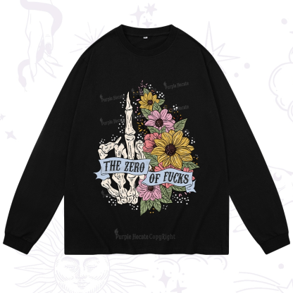 Purplehecate The Zero Of Fucks Long Sleeve T-Shirt