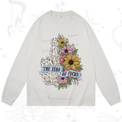 Purplehecate The Zero Of Fucks Long Sleeve T-Shirt