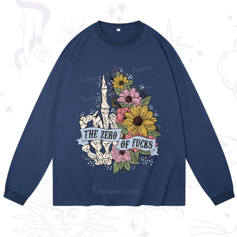 Purplehecate The Zero Of Fucks Long Sleeve T-Shirt