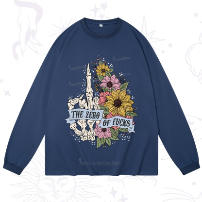 Purplehecate The Zero Of Fucks Long Sleeve T-Shirt