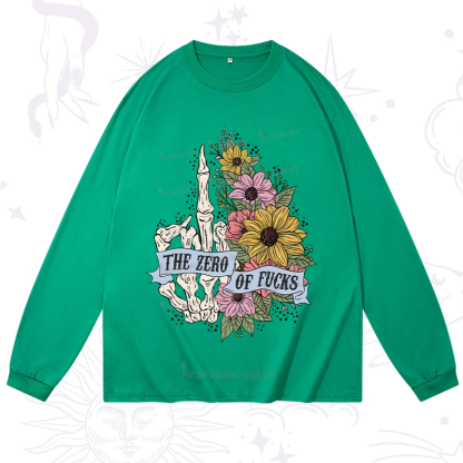 Purplehecate The Zero Of Fucks Long Sleeve T-Shirt