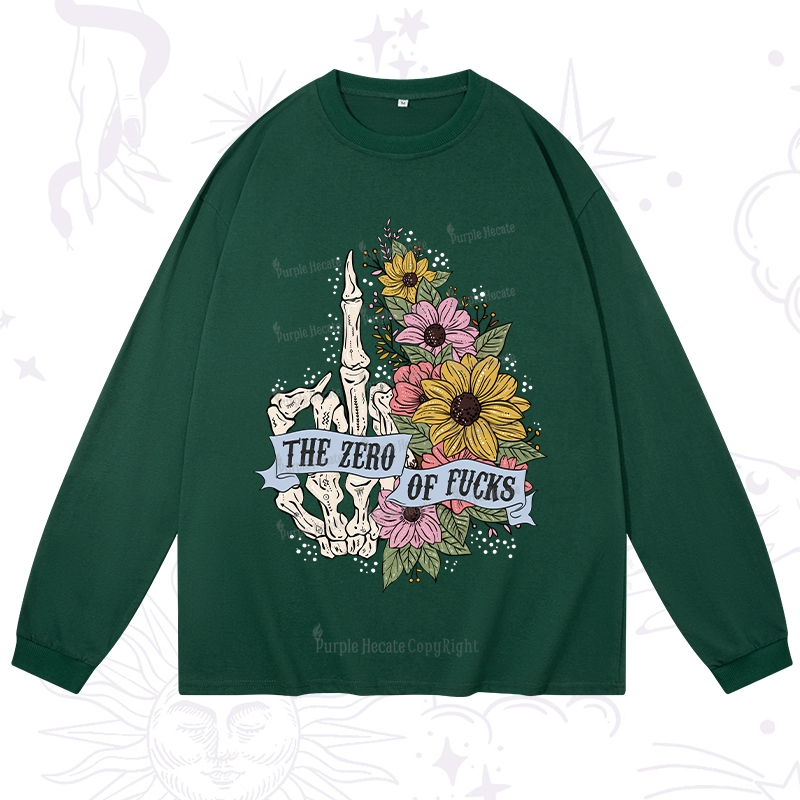 Purplehecate The Zero Of Fucks Long Sleeve T-Shirt