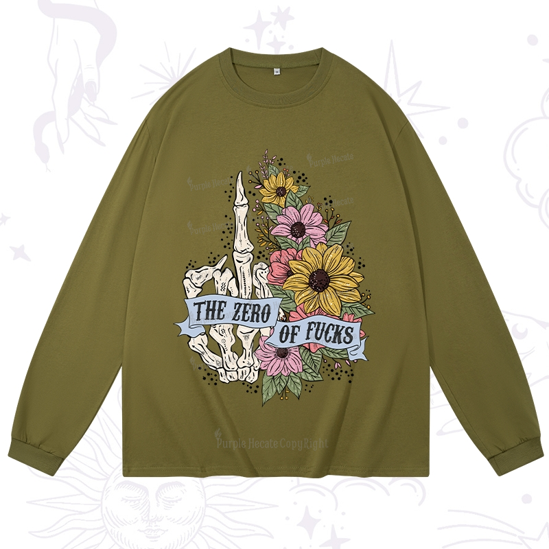 Purplehecate The Zero Of Fucks Long Sleeve T-Shirt