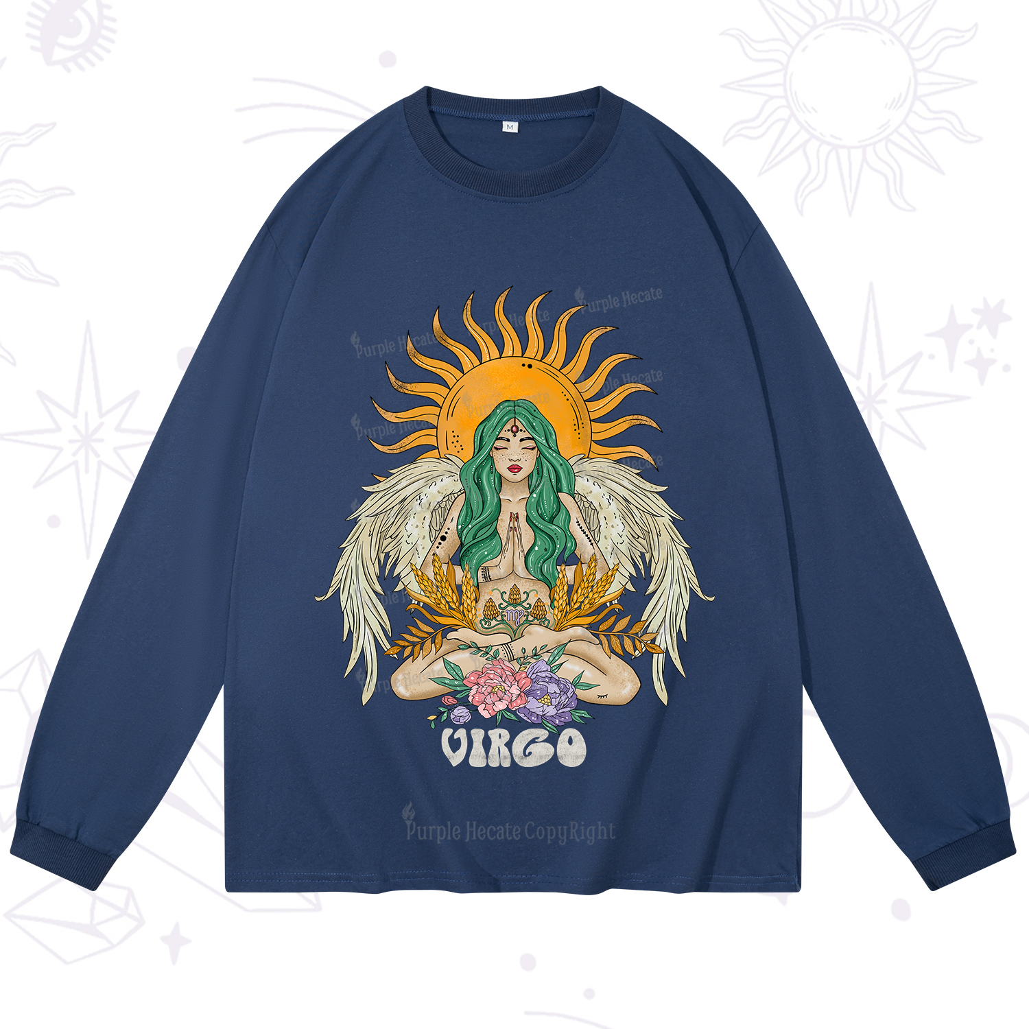 Purplehecate Sun Guardian Of Virgo Zodiac Long Sleeve T-Shirt