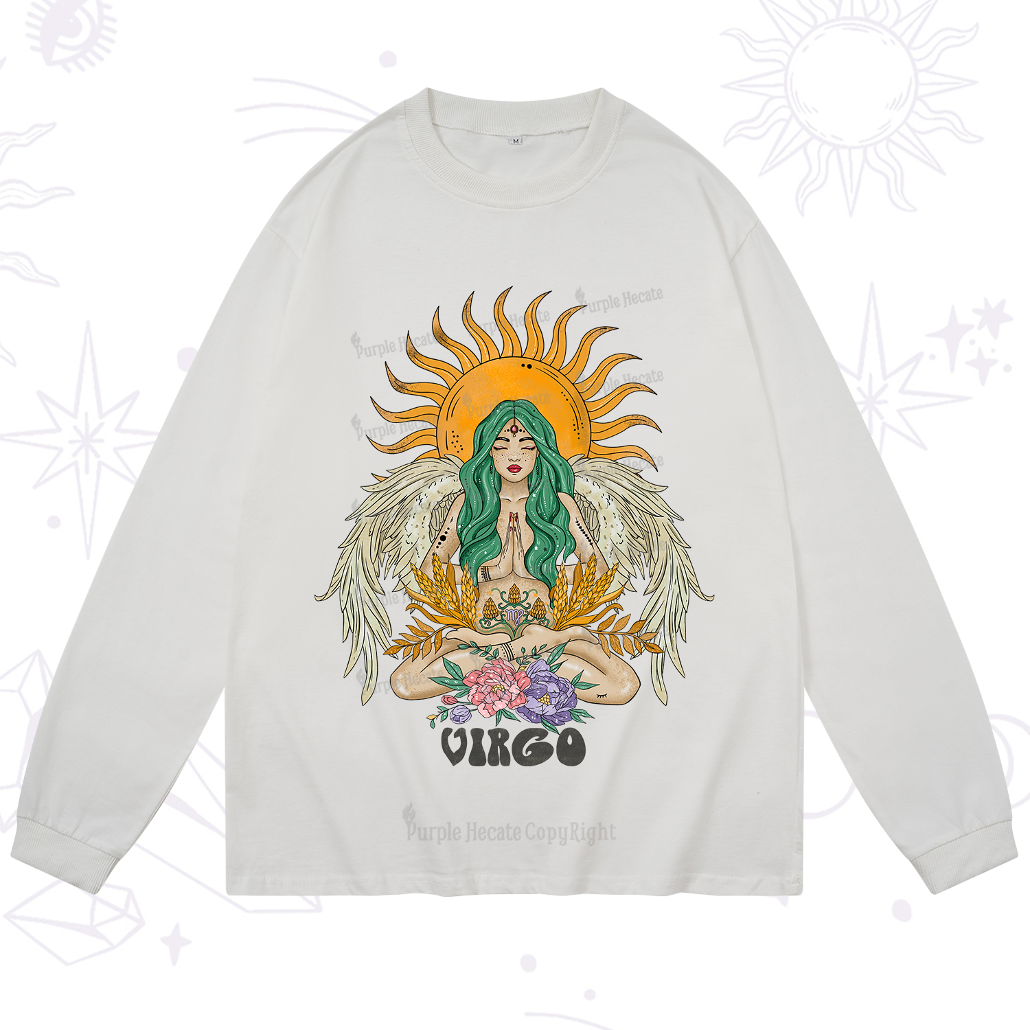 Purplehecate Sun Guardian Of Virgo Zodiac Long Sleeve T-Shirt