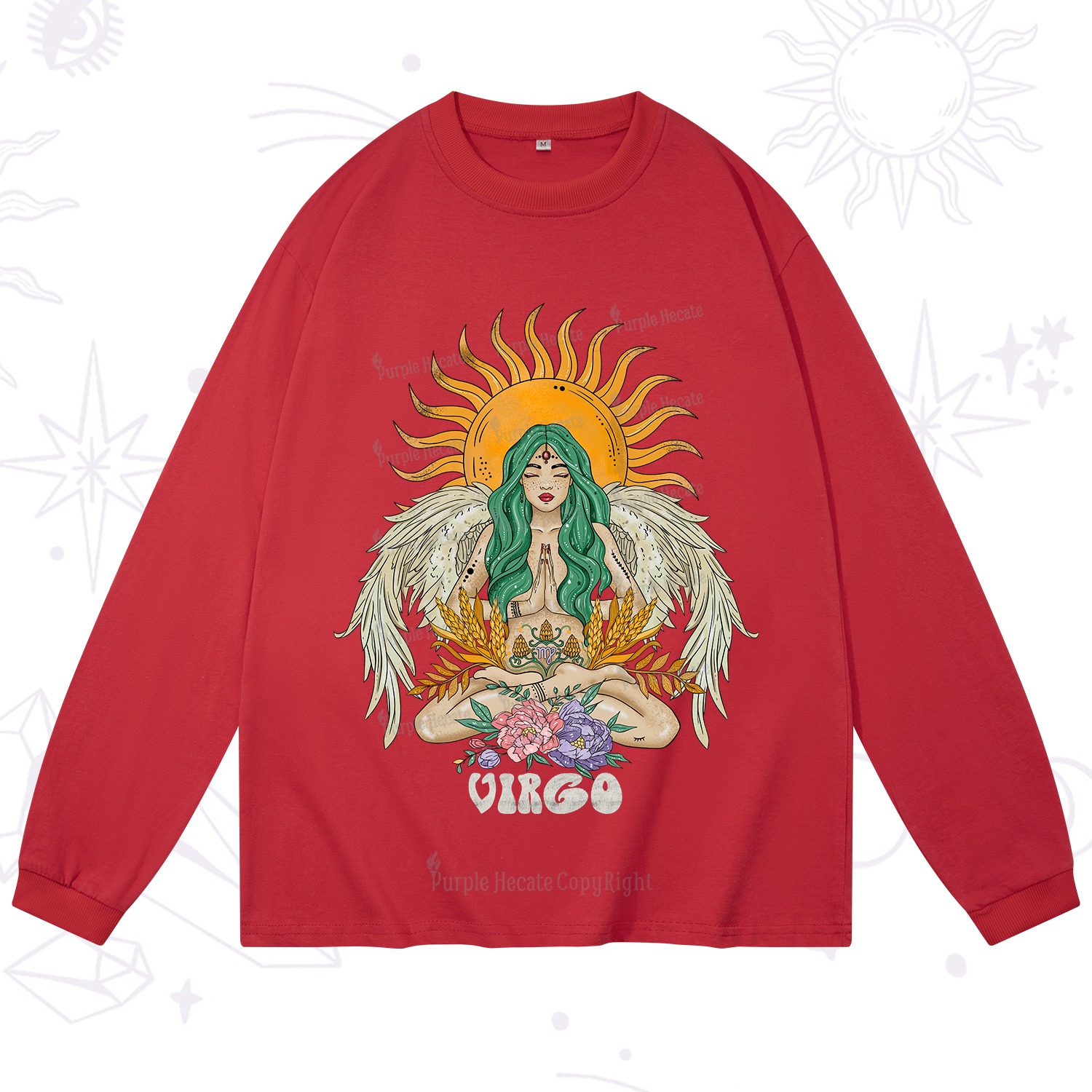 Purplehecate Sun Guardian Of Virgo Zodiac Long Sleeve T-Shirt
