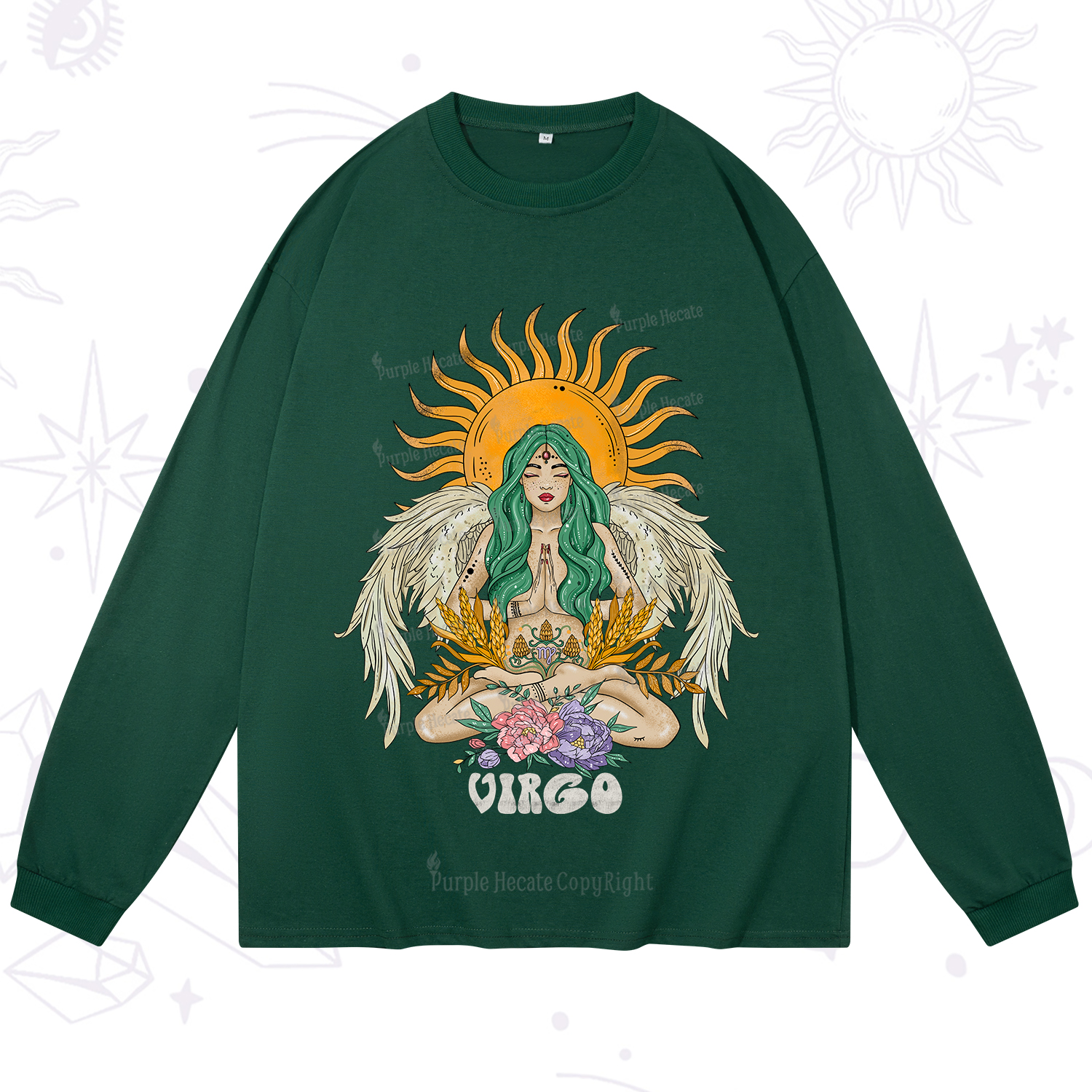 Purplehecate Sun Guardian Of Virgo Zodiac Long Sleeve T-Shirt