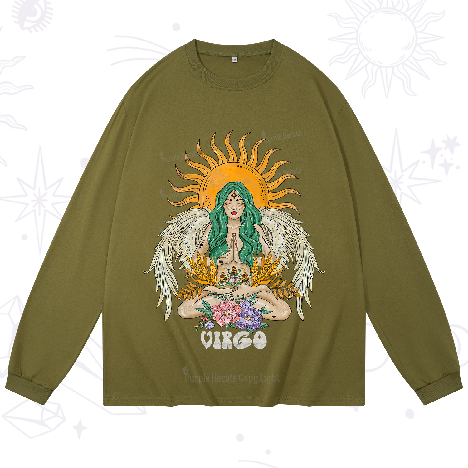 Purplehecate Sun Guardian Of Virgo Zodiac Long Sleeve T-Shirt