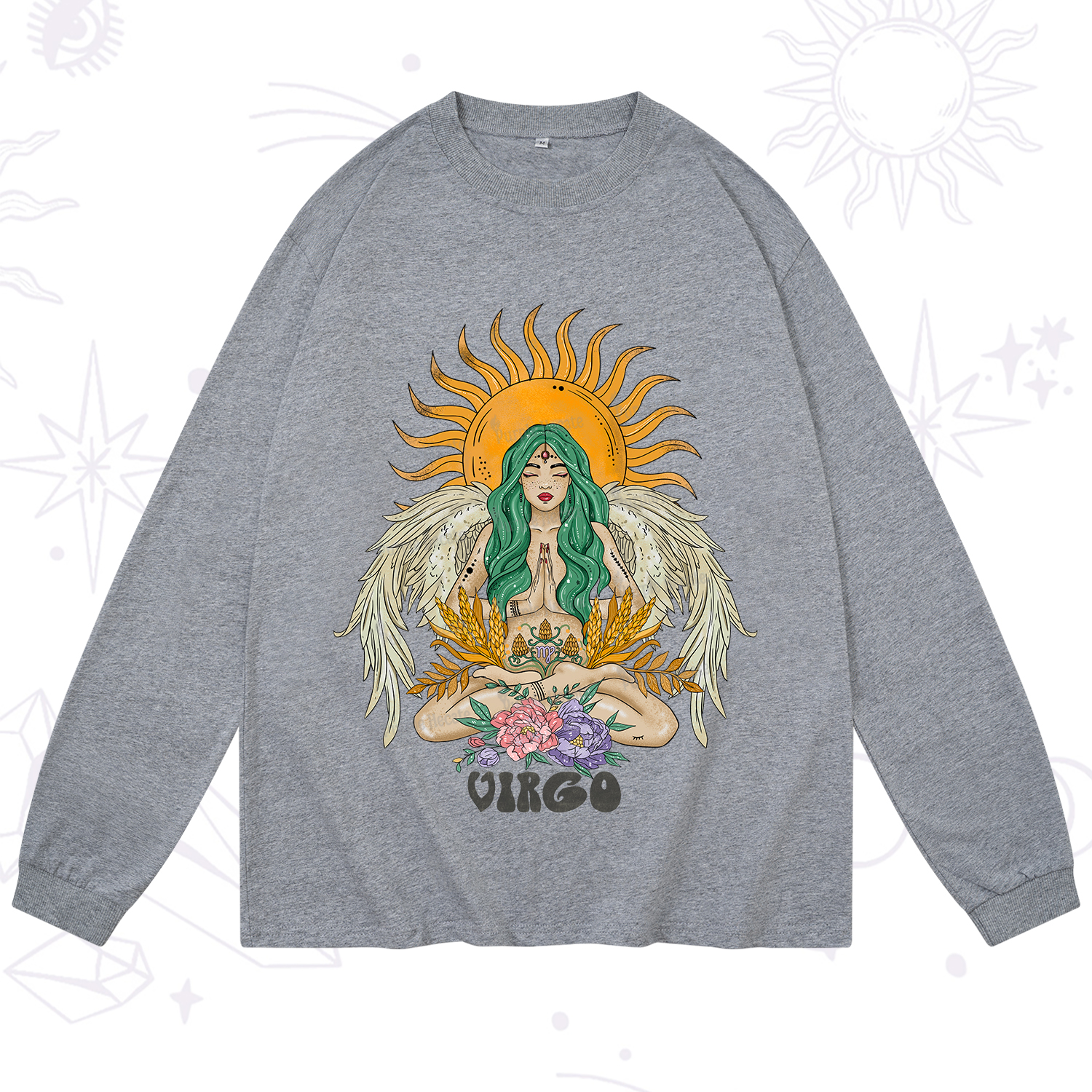 Purplehecate Sun Guardian Of Virgo Zodiac Long Sleeve T-Shirt