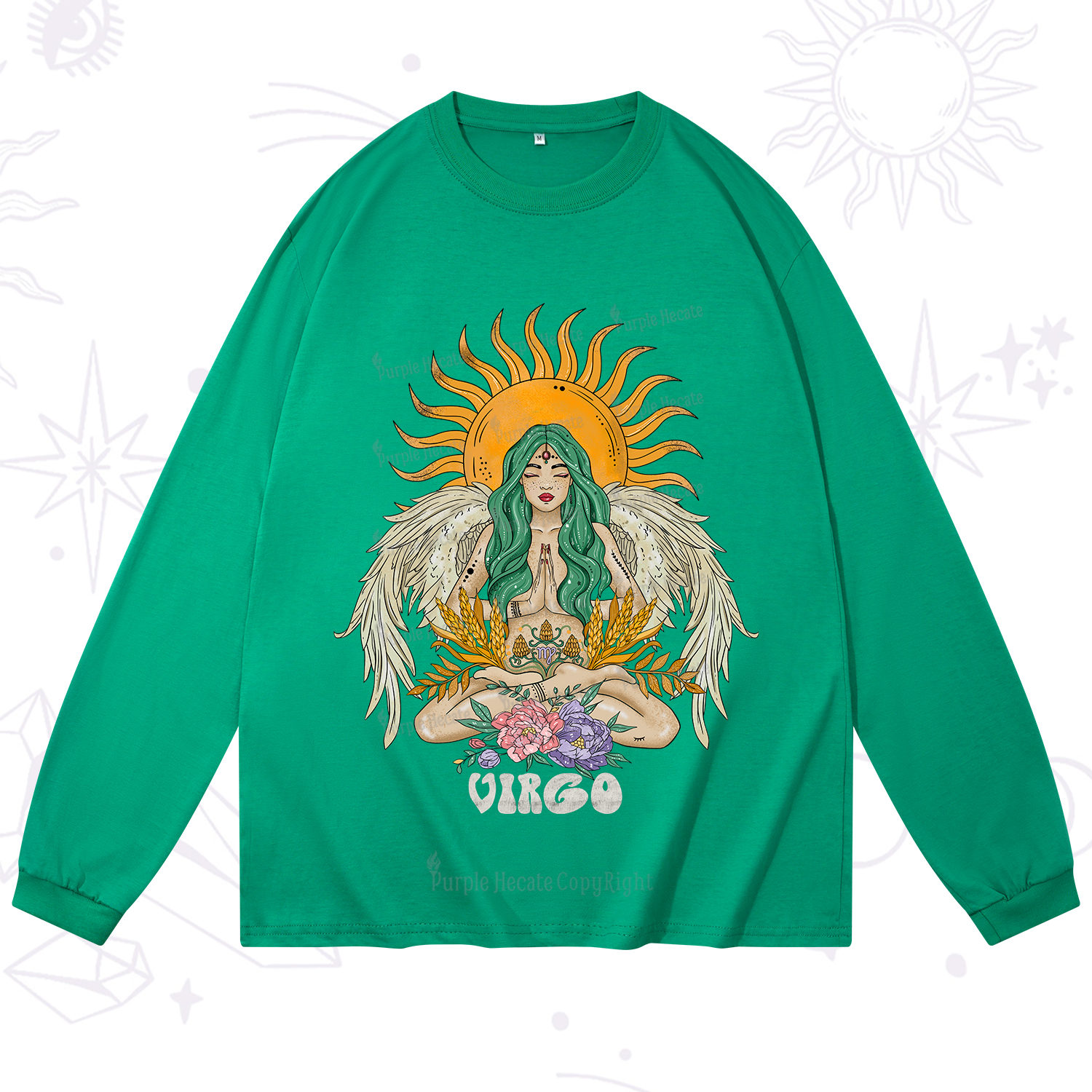 Purplehecate Sun Guardian Of Virgo Zodiac Long Sleeve T-Shirt