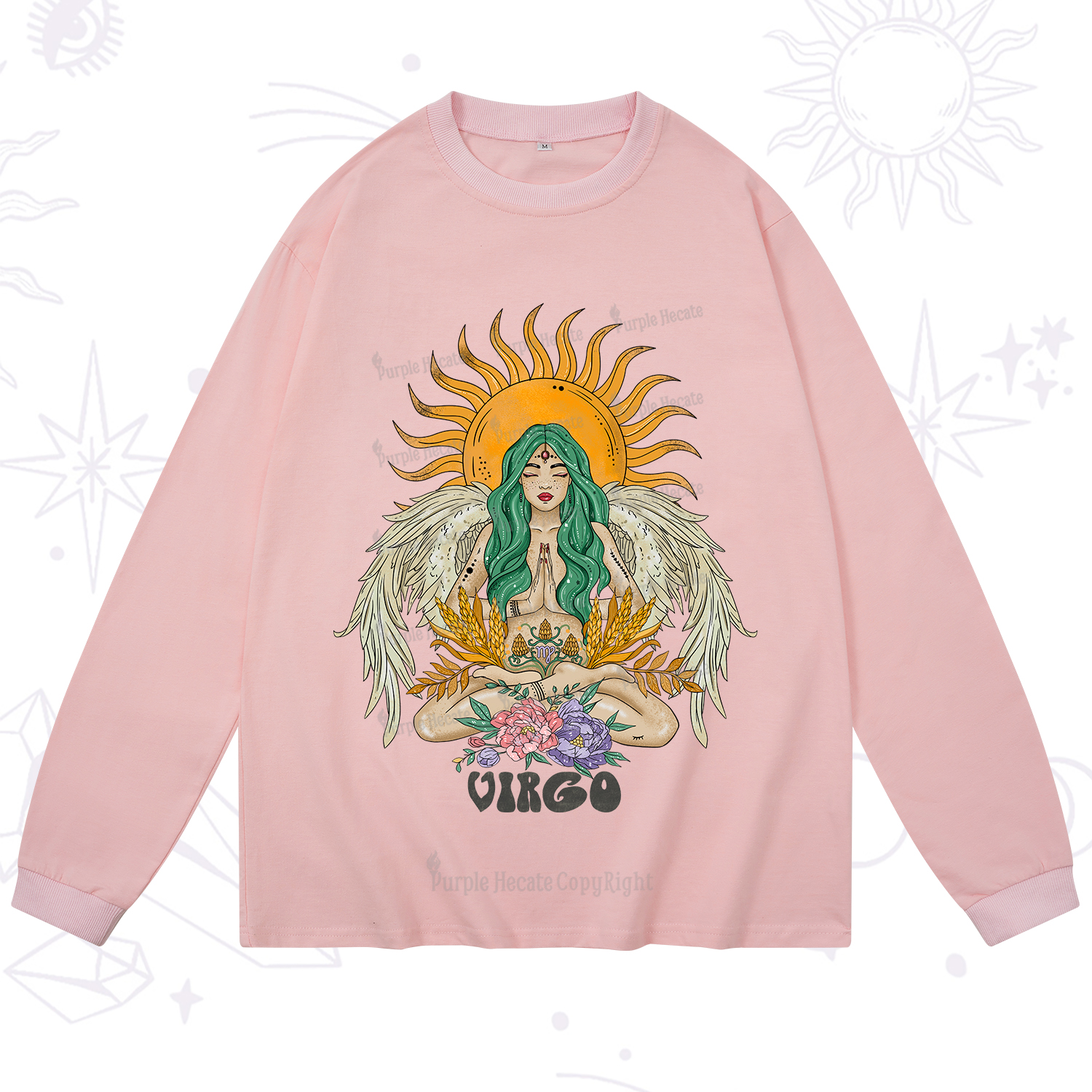 Purplehecate Sun Guardian Of Virgo Zodiac Long Sleeve T-Shirt