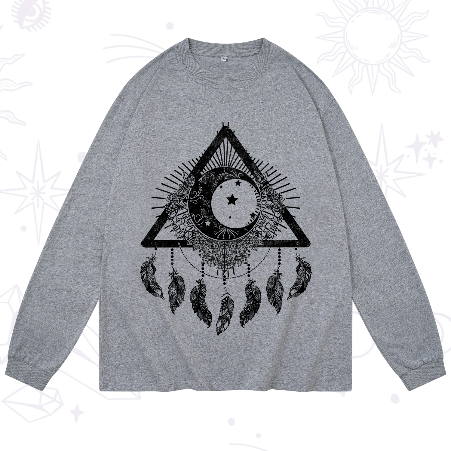 Purplehecate Starry Moon Dreamcatcher Long Sleeve T-Shirt