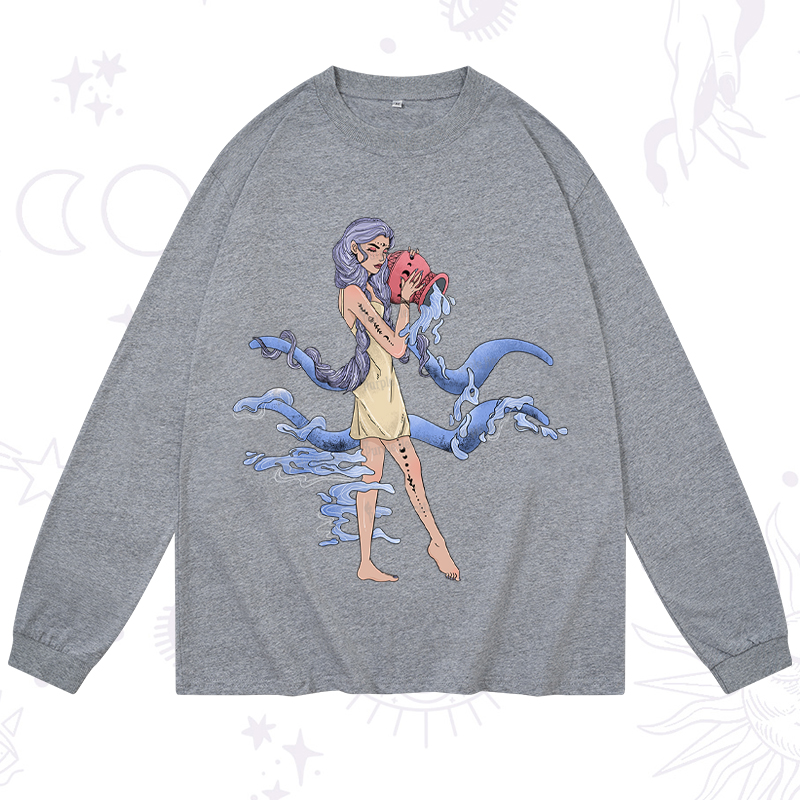 Purplehecate Aquarius In Astrology Zodiac Long Sleeve T-Shirt