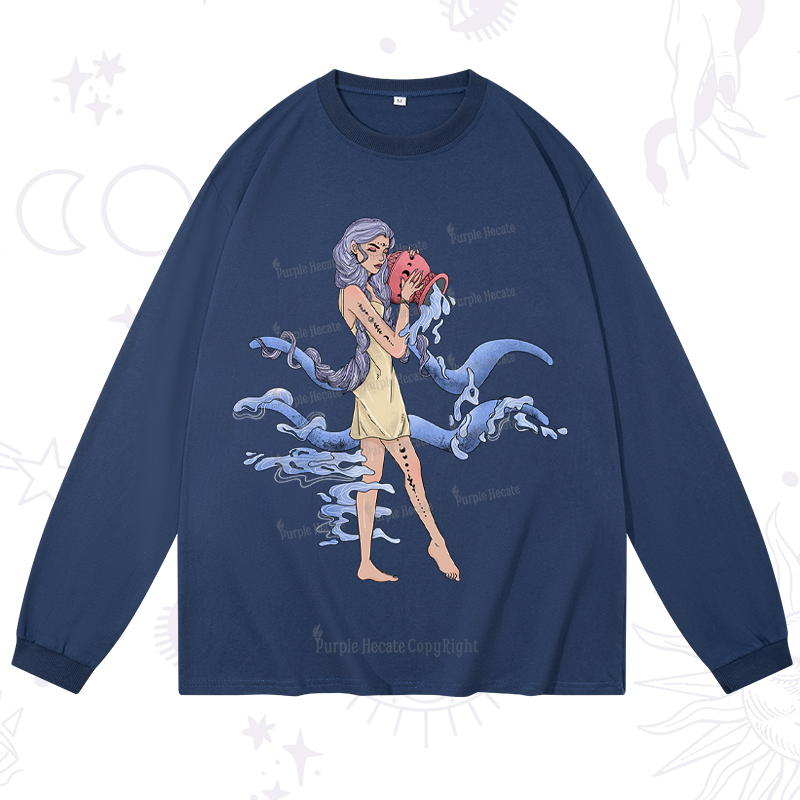 Purplehecate Aquarius In Astrology Zodiac Long Sleeve T-Shirt