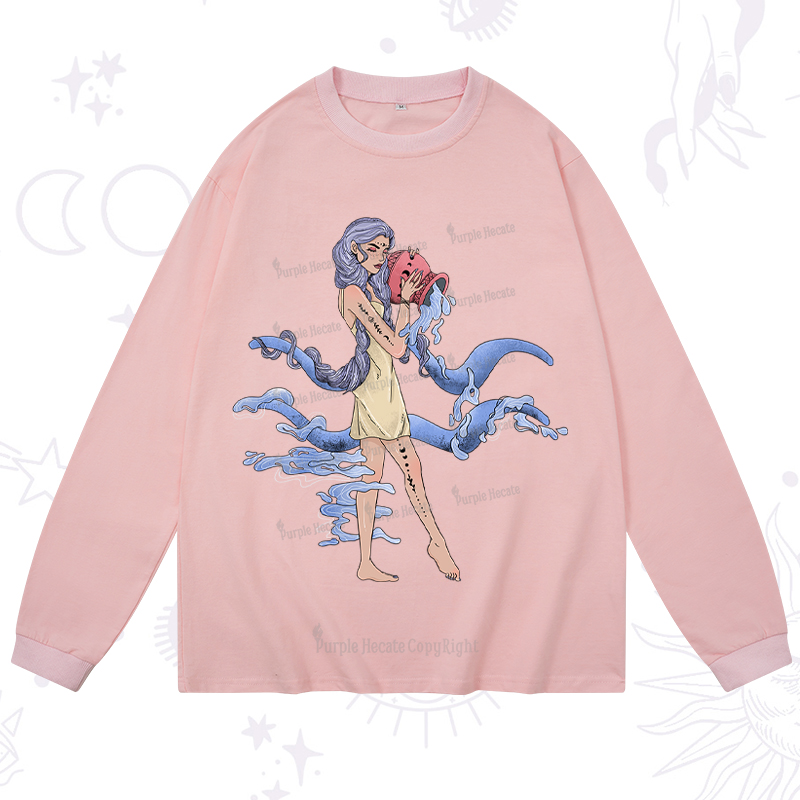 Purplehecate Aquarius In Astrology Zodiac Long Sleeve T-Shirt