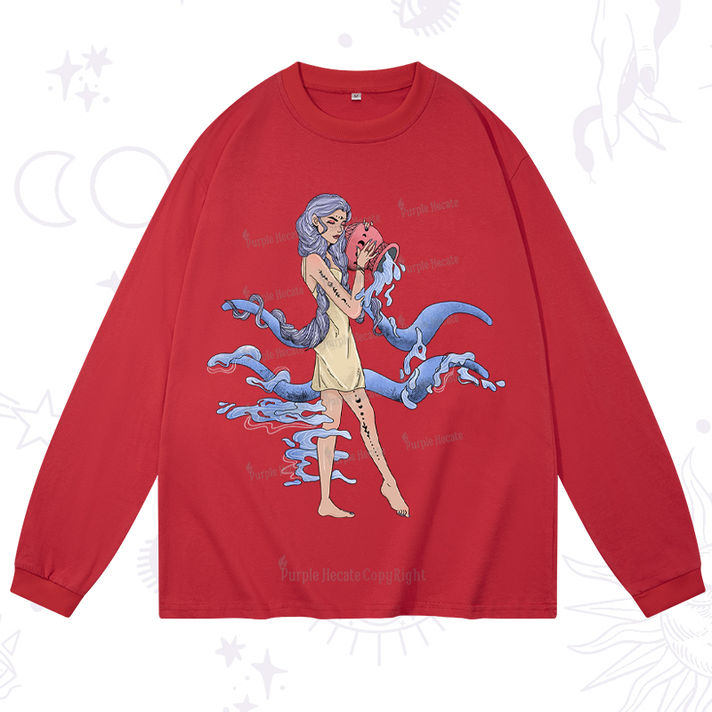 Purplehecate Aquarius In Astrology Zodiac Long Sleeve T-Shirt