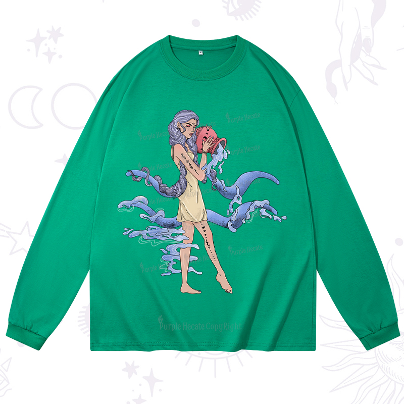 Purplehecate Aquarius In Astrology Zodiac Long Sleeve T-Shirt