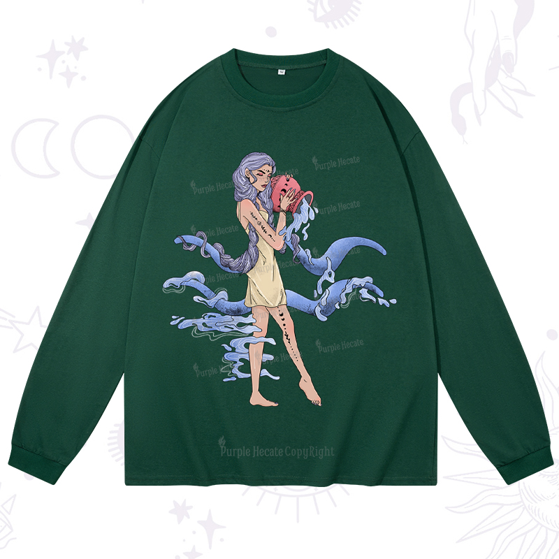 Purplehecate Aquarius In Astrology Zodiac Long Sleeve T-Shirt