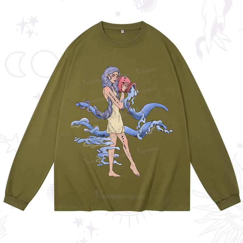Purplehecate Aquarius In Astrology Zodiac Long Sleeve T-Shirt