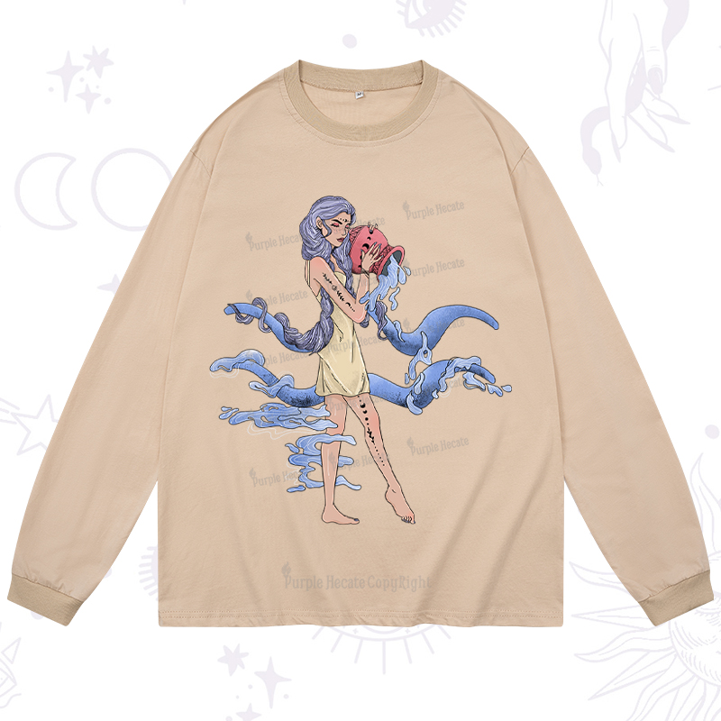 Purplehecate Aquarius In Astrology Zodiac Long Sleeve T-Shirt