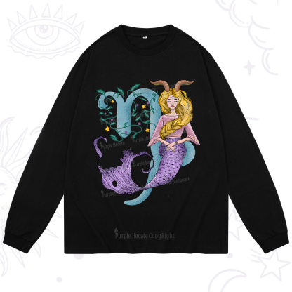 Purplehecate Capricorn In Astrology Zodiac Long Sleeve T-Shirt