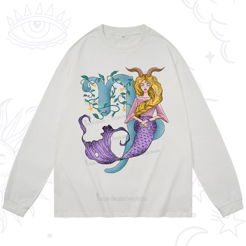 Purplehecate Capricorn In Astrology Zodiac Long Sleeve T-Shirt