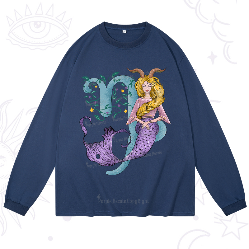 Purplehecate Capricorn In Astrology Zodiac Long Sleeve T-Shirt