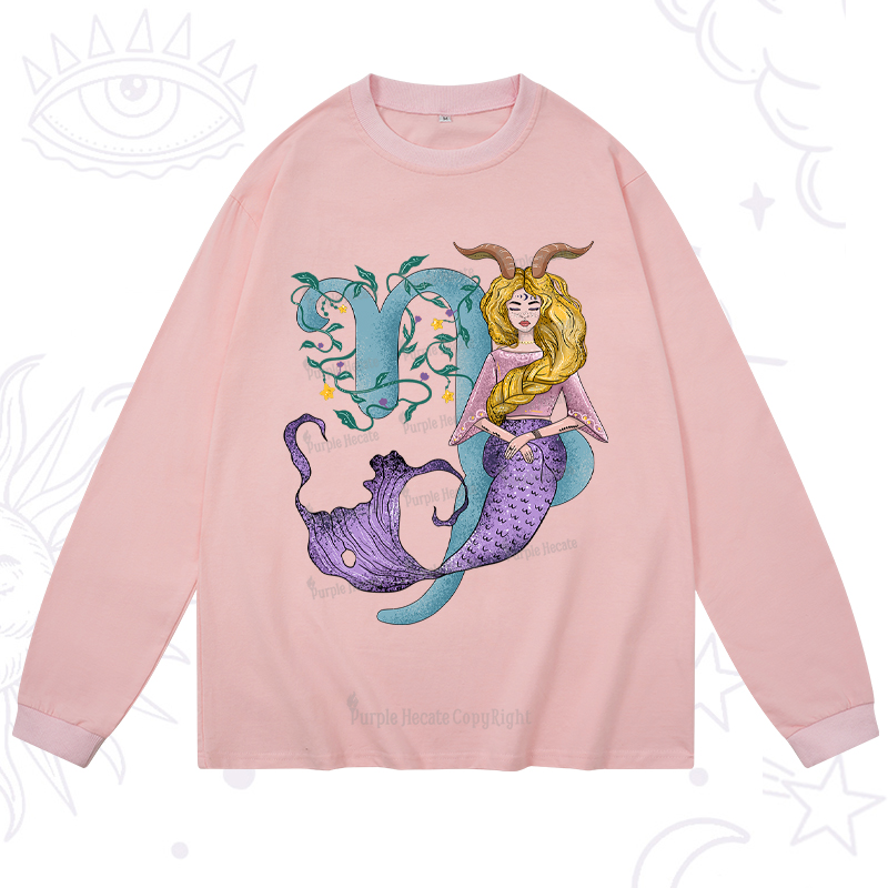 Purplehecate Capricorn In Astrology Zodiac Long Sleeve T-Shirt