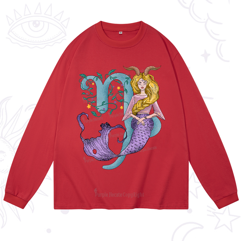 Purplehecate Capricorn In Astrology Zodiac Long Sleeve T-Shirt