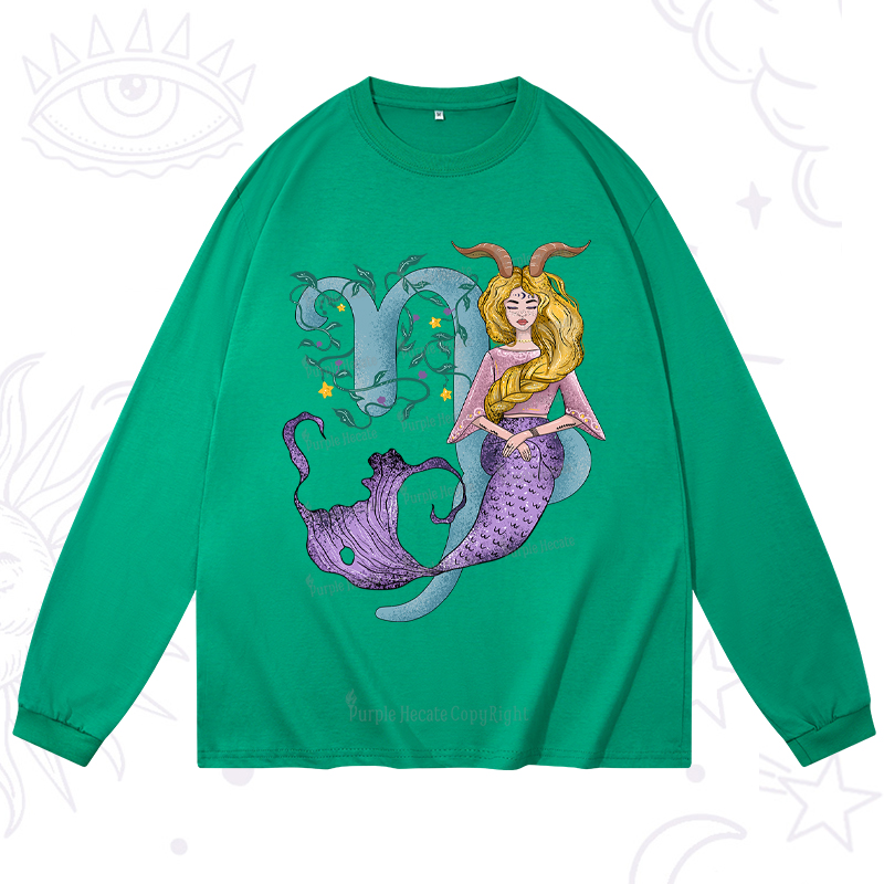 Purplehecate Capricorn In Astrology Zodiac Long Sleeve T-Shirt