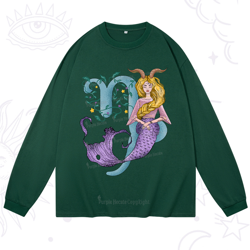 Purplehecate Capricorn In Astrology Zodiac Long Sleeve T-Shirt