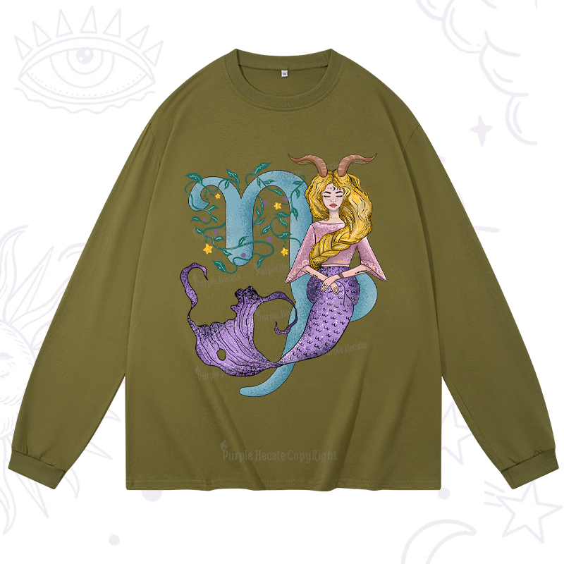 Purplehecate Capricorn In Astrology Zodiac Long Sleeve T-Shirt