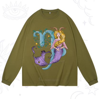 Purplehecate Capricorn In Astrology Zodiac Long Sleeve T-Shirt