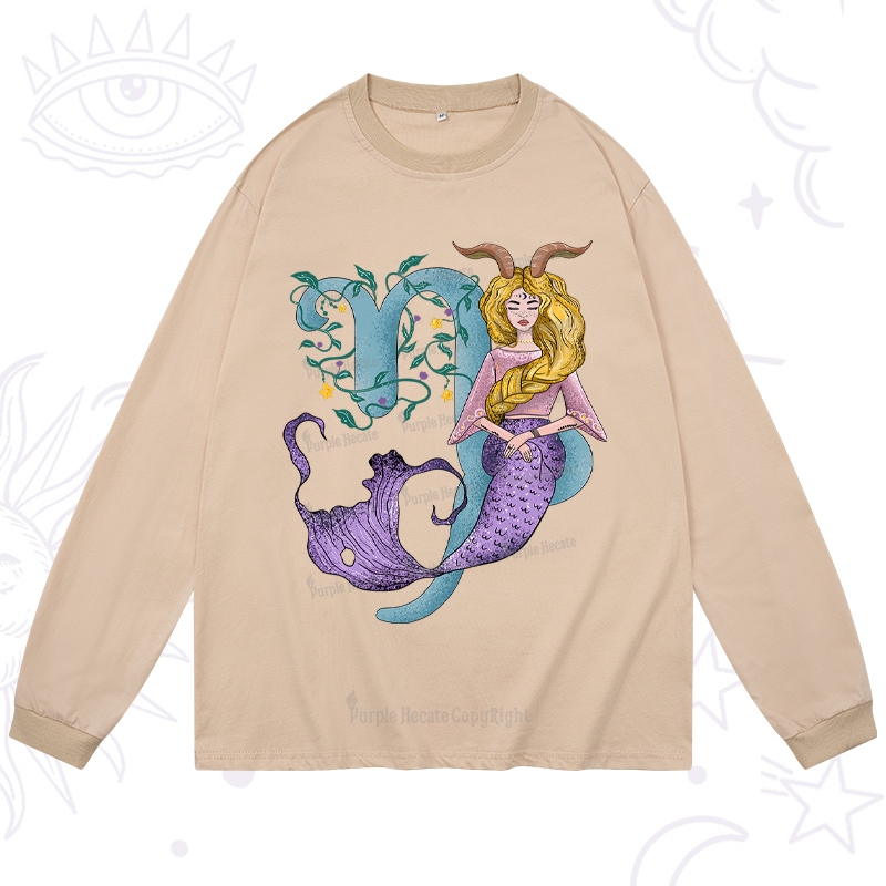 Purplehecate Capricorn In Astrology Zodiac Long Sleeve T-Shirt