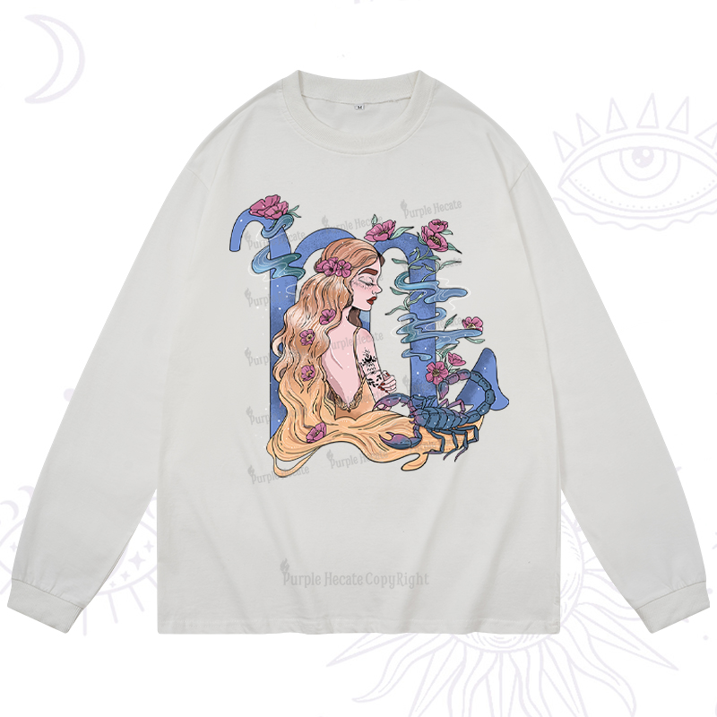 Purplehecate Scorpio In Astrology Zodiac Long Sleeve T-Shirt