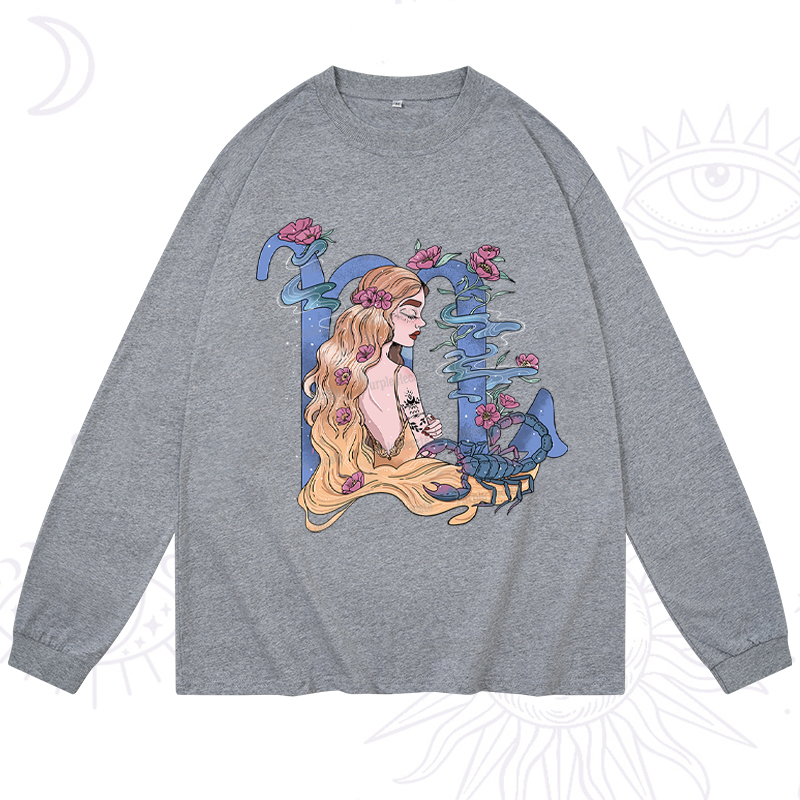 Purplehecate Scorpio In Astrology Zodiac Long Sleeve T-Shirt