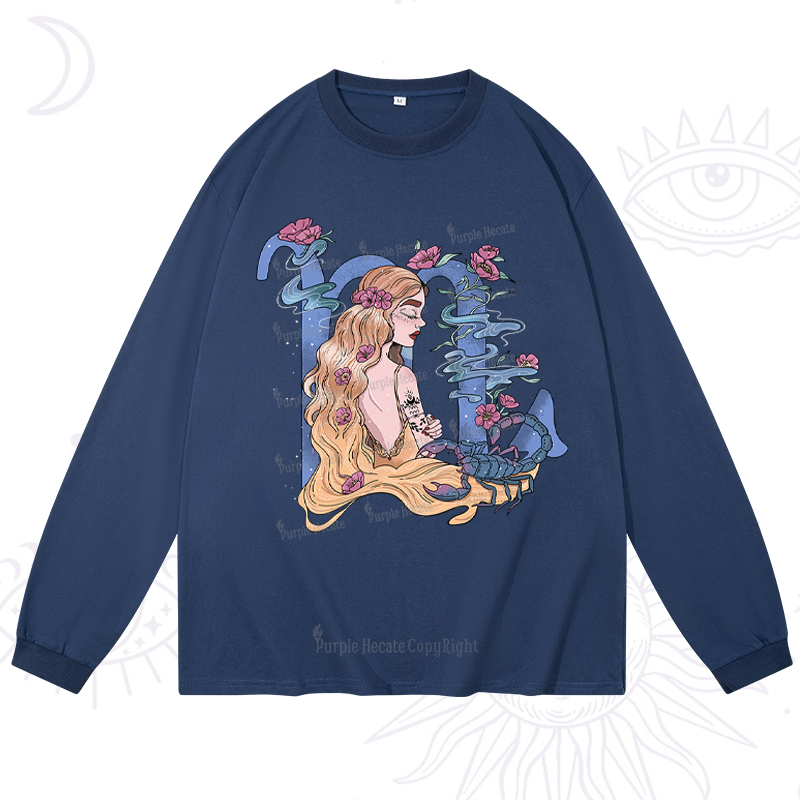 Purplehecate Scorpio In Astrology Zodiac Long Sleeve T-Shirt
